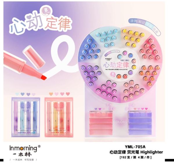 Маркер-текстовыделитель с подставкой в коробке 192 шт