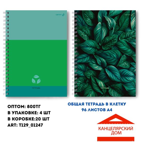 Общая тетрадь на спирали 96 листов А4