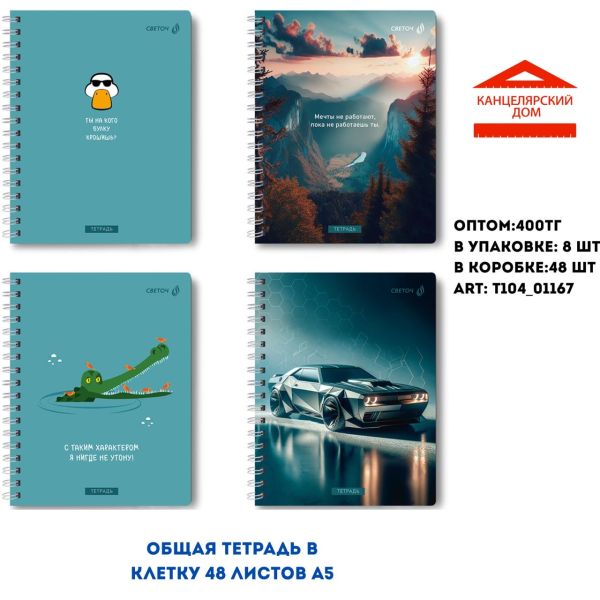 Общая тетрадь на спирали 48 листов