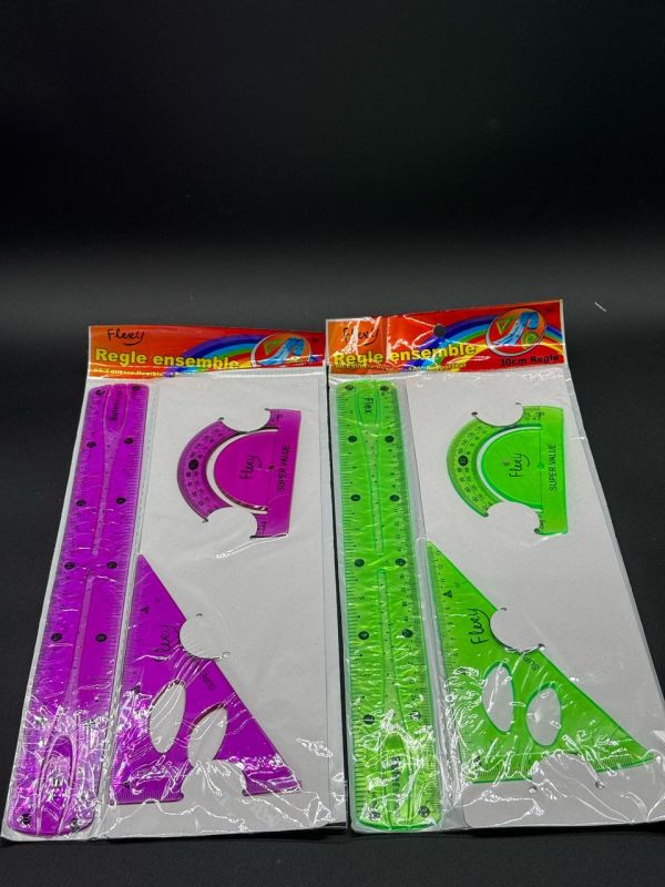 Линейка 3 набор цветной