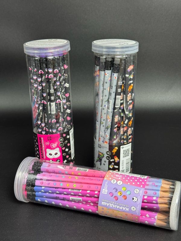 Простой карандаш с ластиком в упаковке 36шт. Феникс