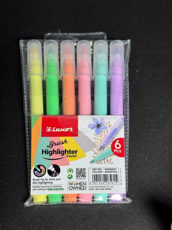 Маркер текстовыделитель в блистре 6шт Luxor