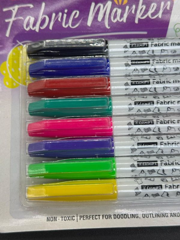 Маркер текстовыделитель в блистре 8шт для одежды Luxor