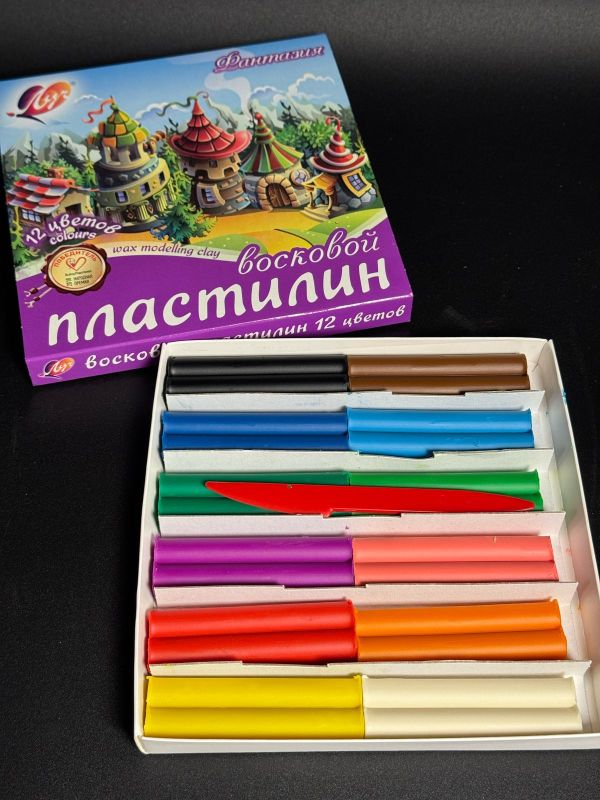 Пластилин фантазия 12цв ЛУЧ в коробке 20шт