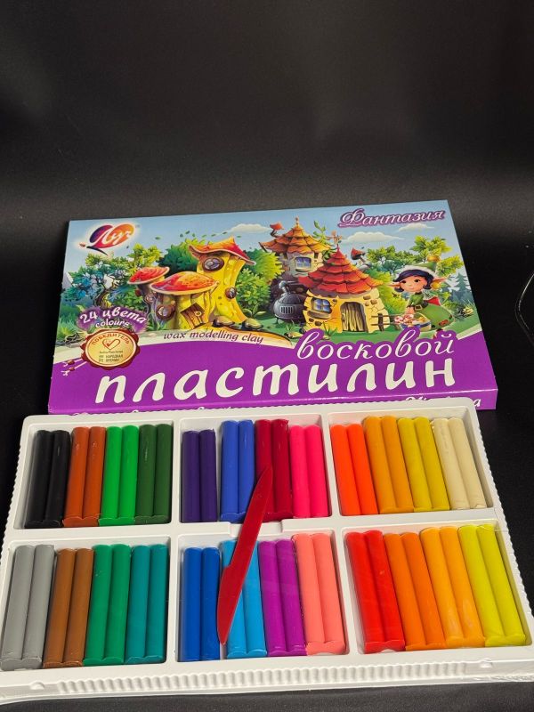 Пластилин фантазия 24цв ЛУЧ в коробке 9шт