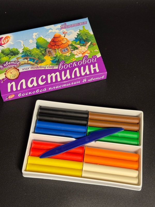 Пластилин фантазия 8цв ЛУЧ в коробке 30шт