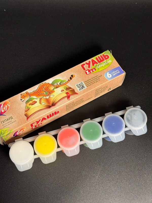 Гуашь 6цв зоо ЛУЧ в коробке 28шт