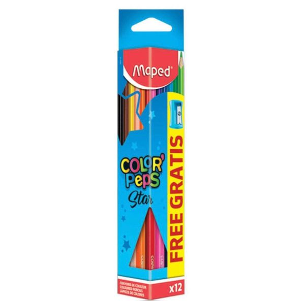 Карандаш цветной 12цв+1точилка в упаковке 12шт, кор 144шт