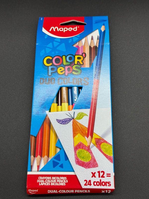 Карандаш цветной 24цв, Maped двухсторонный