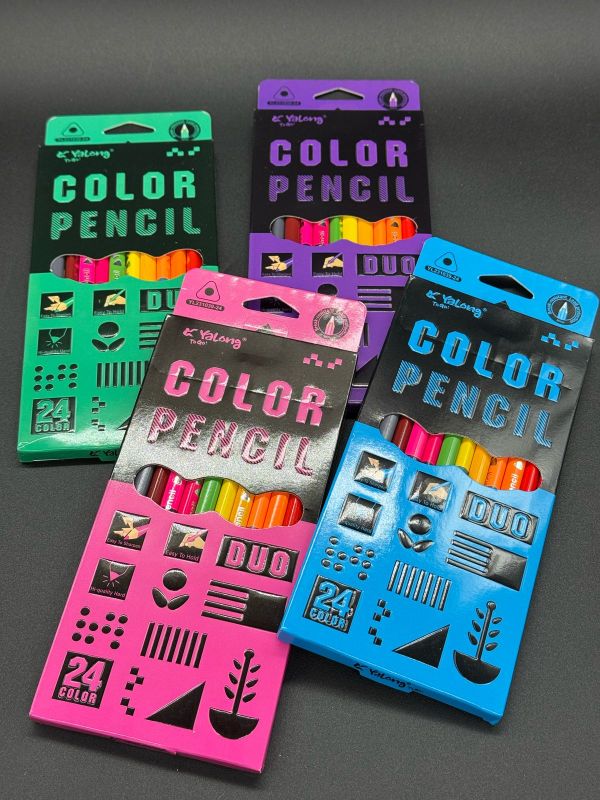 Карандаш цветной 24цв, Yalong двухсторонный