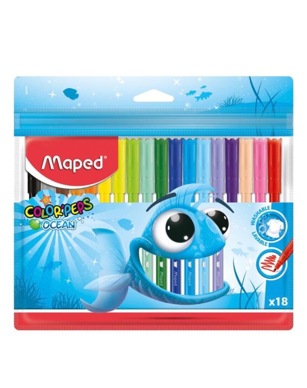 Фломастер ColorPeps Ocean 18цв, в упаковке 12шт MAPED