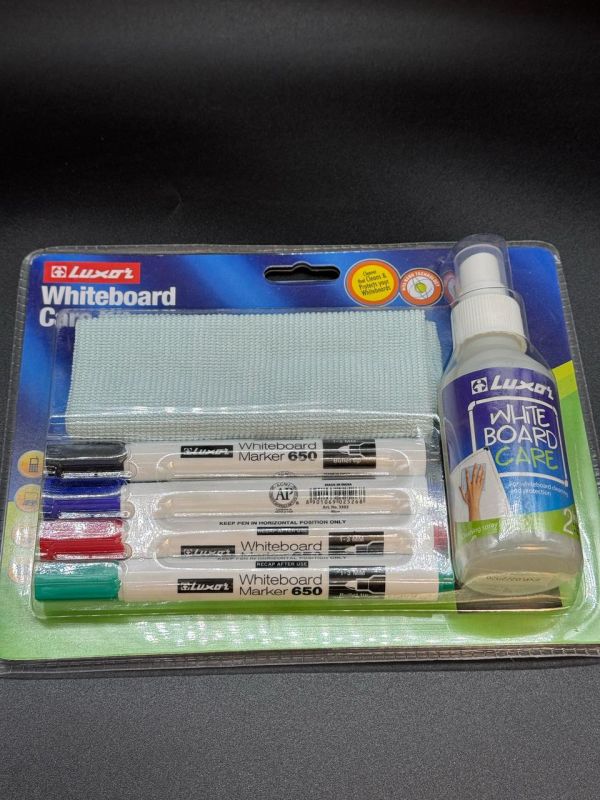 Маркер в наборе 4цв, губка, жидкость LUXOR