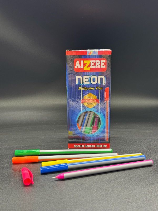 Ручка "AIZERE NEON" синий стержень шариковая с толщиной 0,7 в упаковке 50шт, в коробке 1000шт