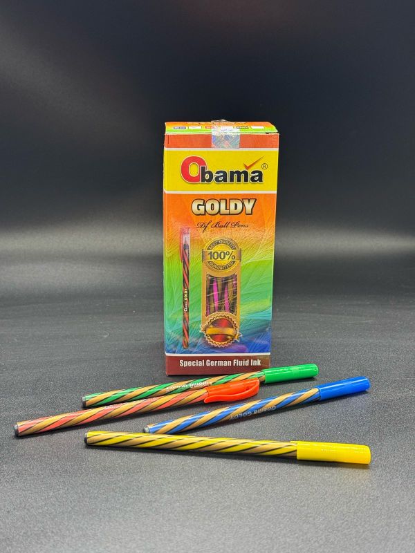 Ручка "Obama GOLDY" синий стержень шариковая, с толщиной 0,7 в упаковке 50шт, в коробке 1000шт
