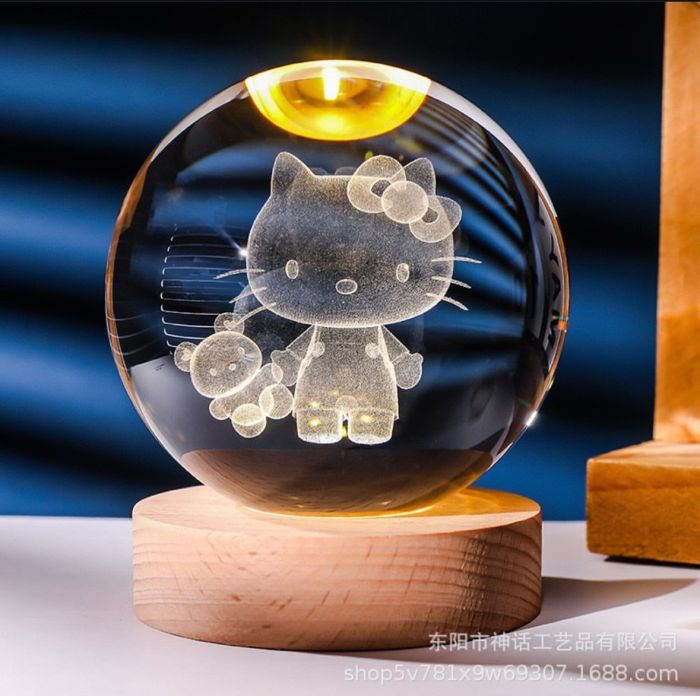 Светящийся хрустальный 3D ночник