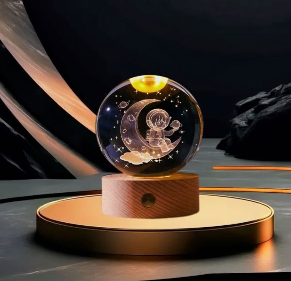 Светящийся хрустальный 3D ночник